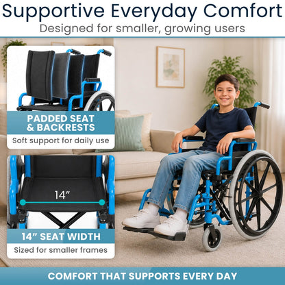 Electric Blue Pediatric Wheelchair