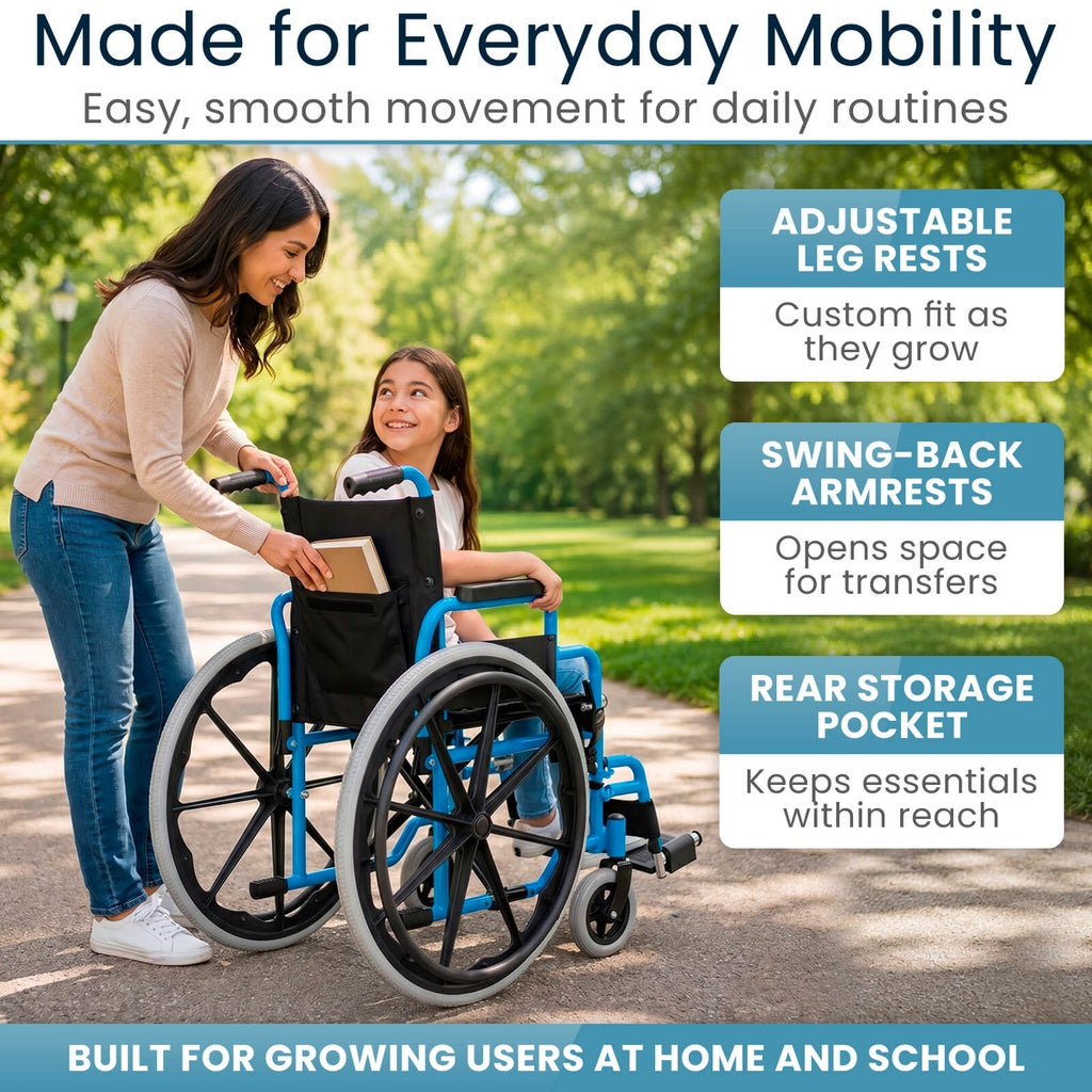 Electric Blue Pediatric Wheelchair
