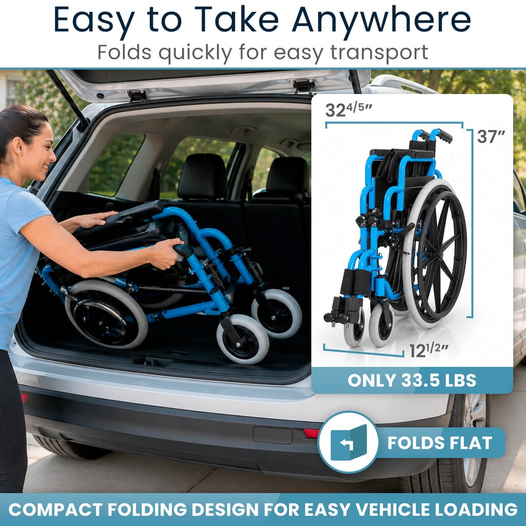 Electric Blue Pediatric Wheelchair