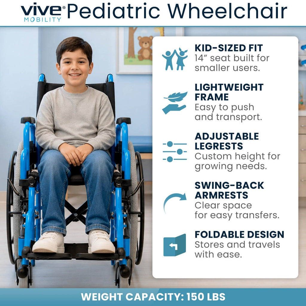 Electric Blue Pediatric Wheelchair