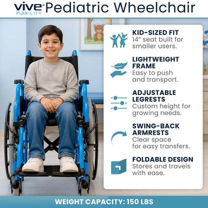 Electric Blue Pediatric Wheelchair